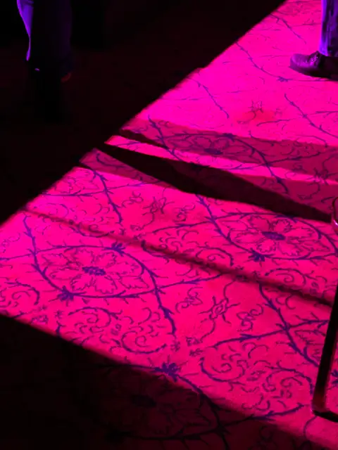 Caught in the electrifying magenta glow.